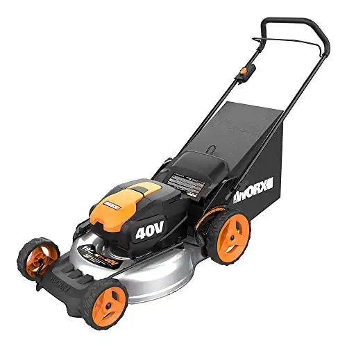 WORX 40V Power Share 5.0 Ah 20" Lawn Mower w/Mulching and Side Discharge Capabilities (Batteries & Charger Included)