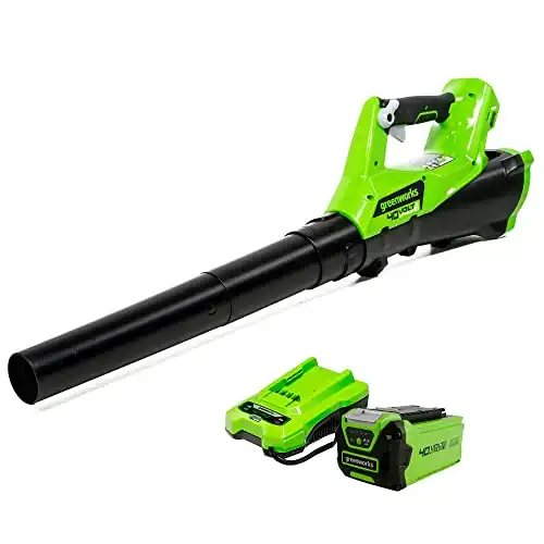 Greenworks 40V Cordless Blower, 2.5Ah Battery and Charger Included
